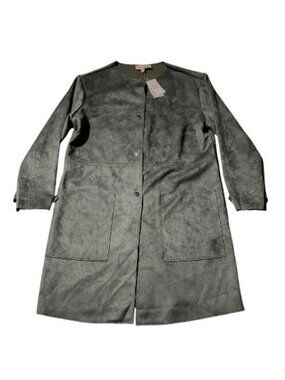 Philosophy faux suede duster coat olive green unisex size S